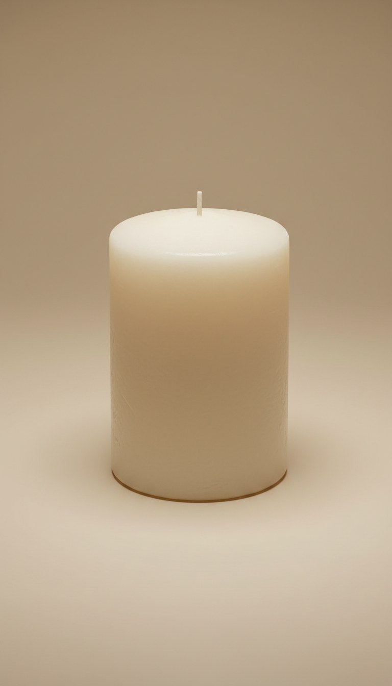 Ivory Pillar Candle Paraffin Blend