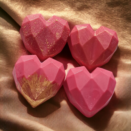 Luxury in heart soaps (set of 4)