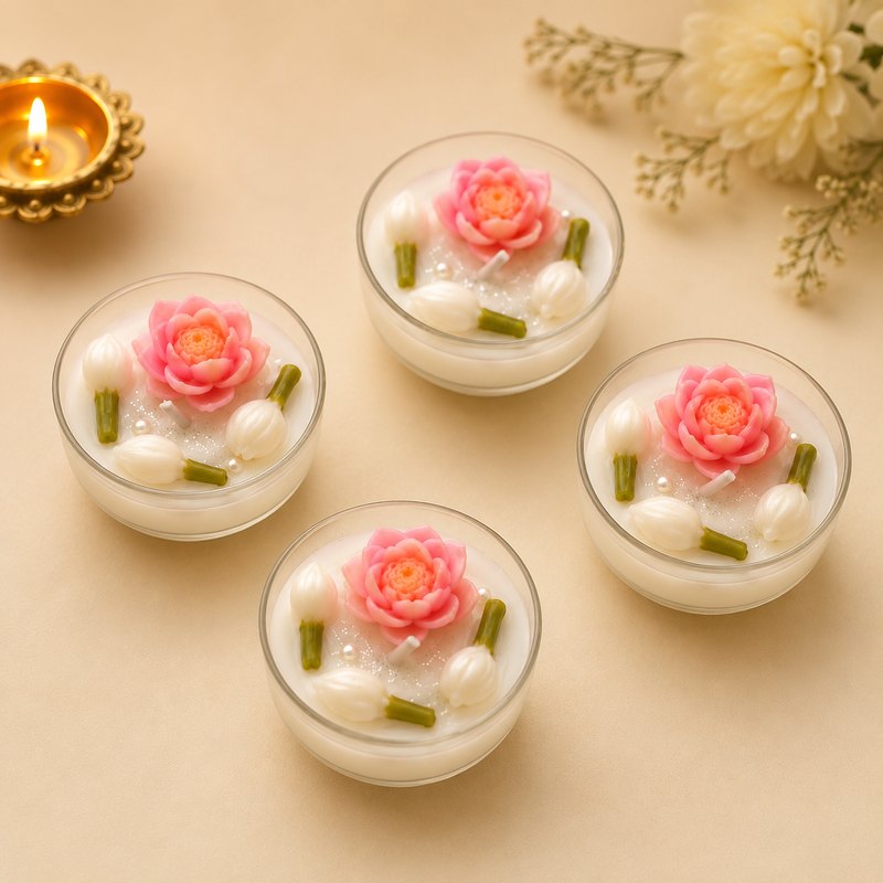 Jumbo Lotus Pond Tealight Candle – 25g Festive Bulk