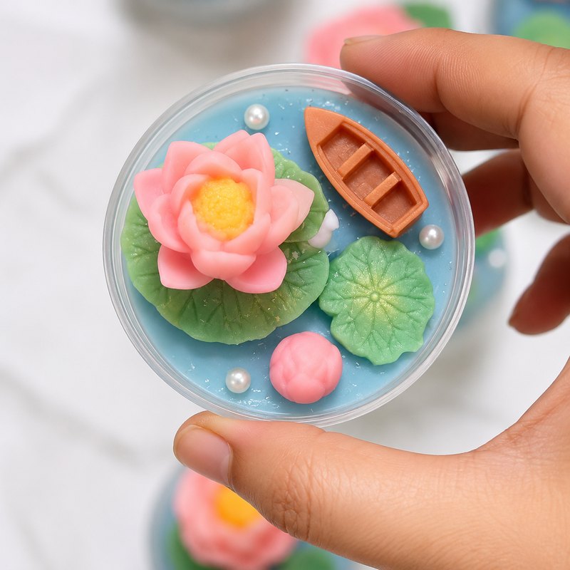 Floral Lotus Urli Candle – 4.5 Inch Diwali Décor