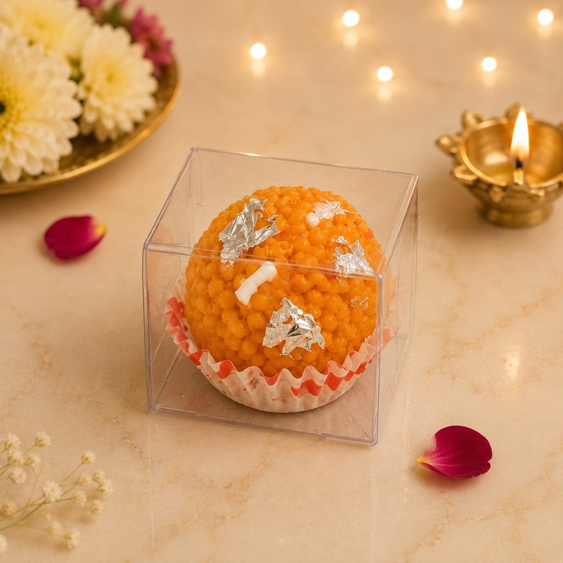 Single Laddoo Candle with Packing – Diwali Favour