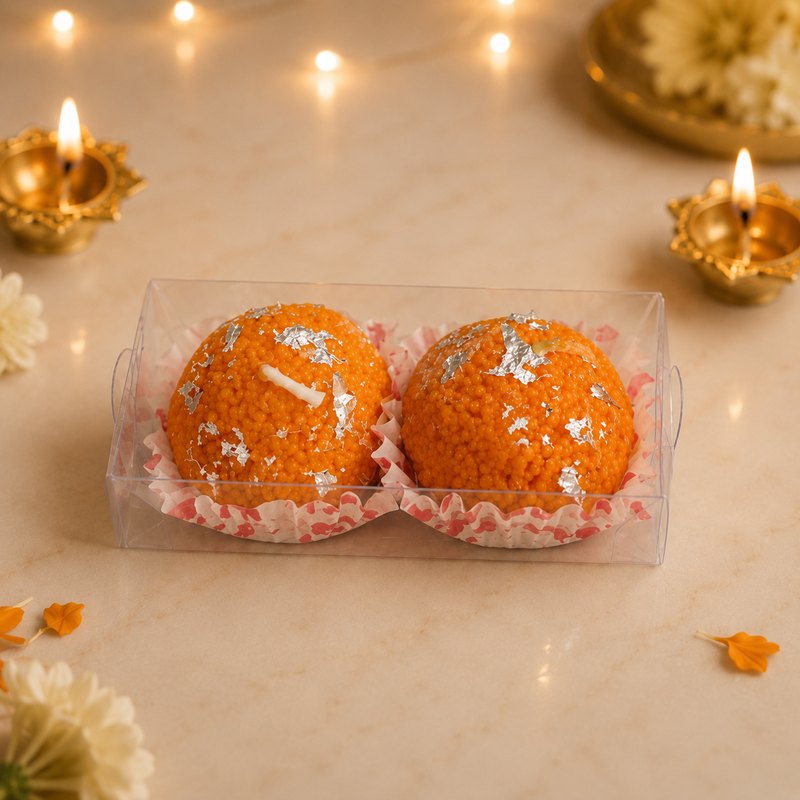 Pack of 2 Laddoo Candles – Diwali Gifts