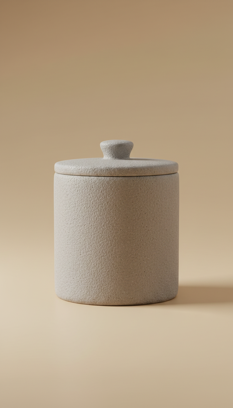 Stone Grey Jar Candle With Lid