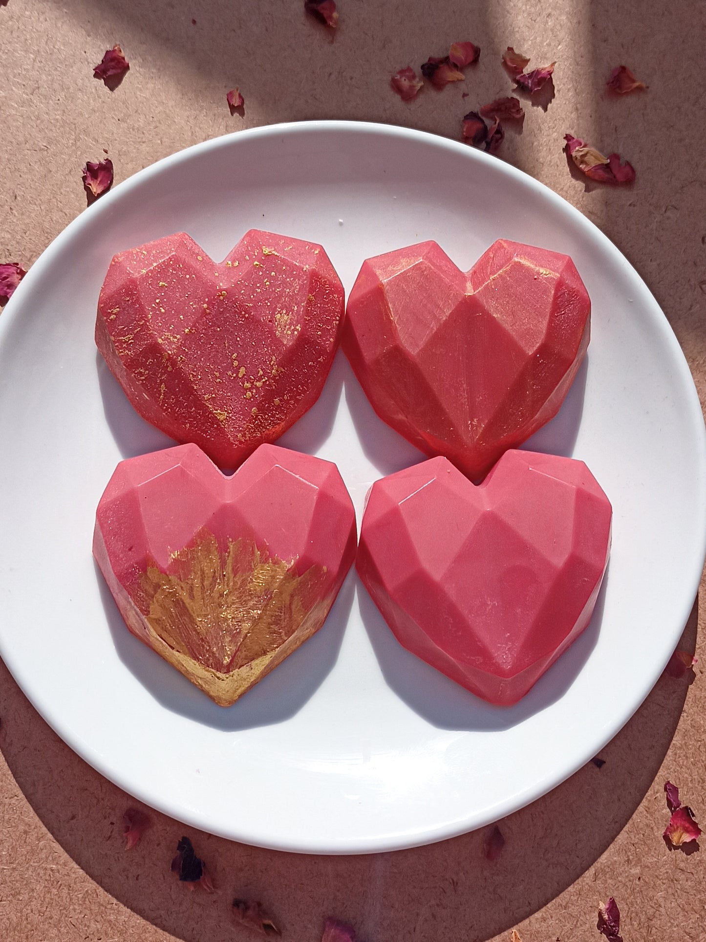 Luxury in heart soaps (set of 4)