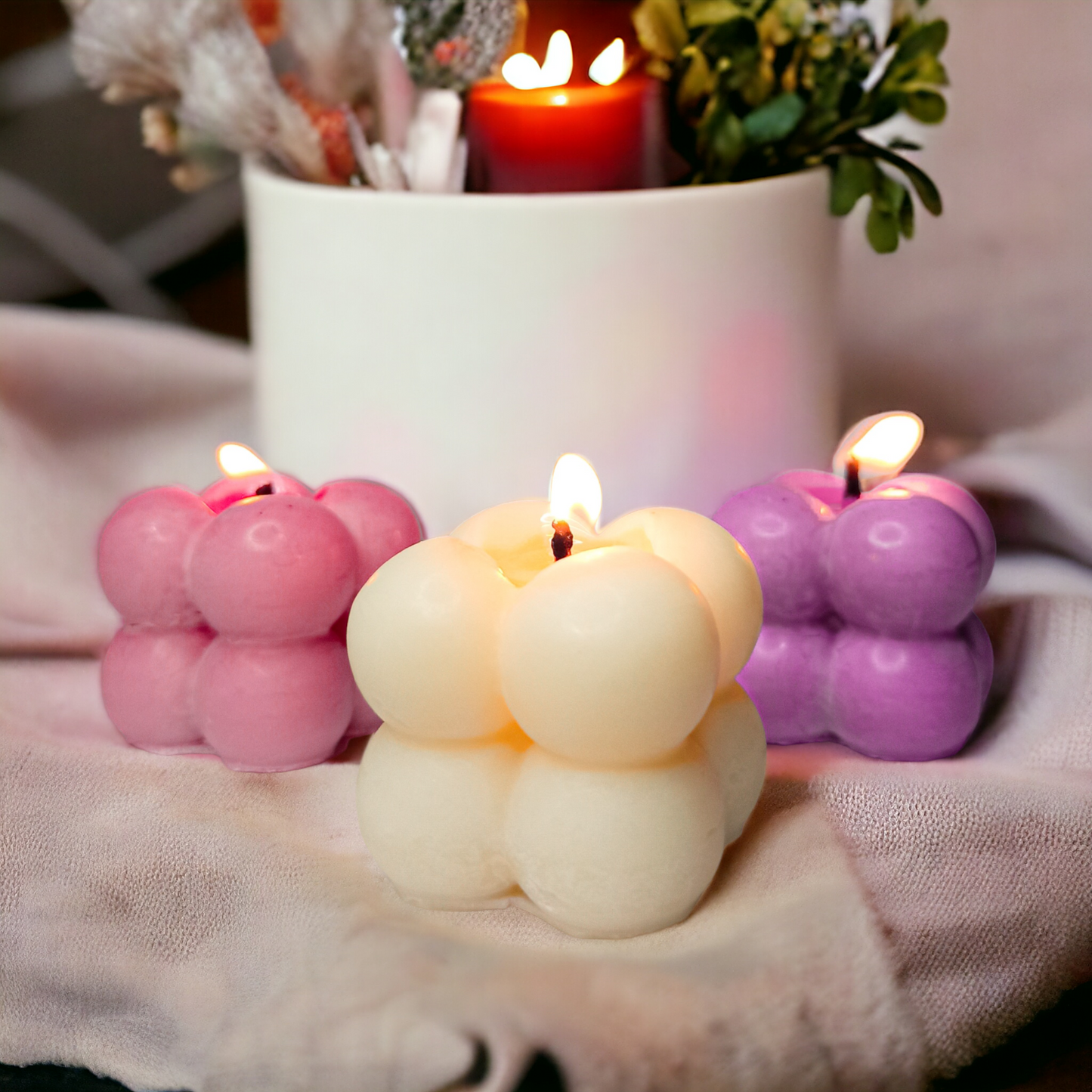 Scented Bubble Candle Trio
