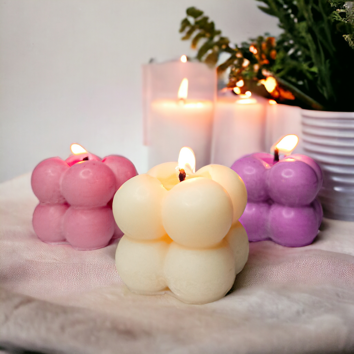 Scented Bubble Candle Trio