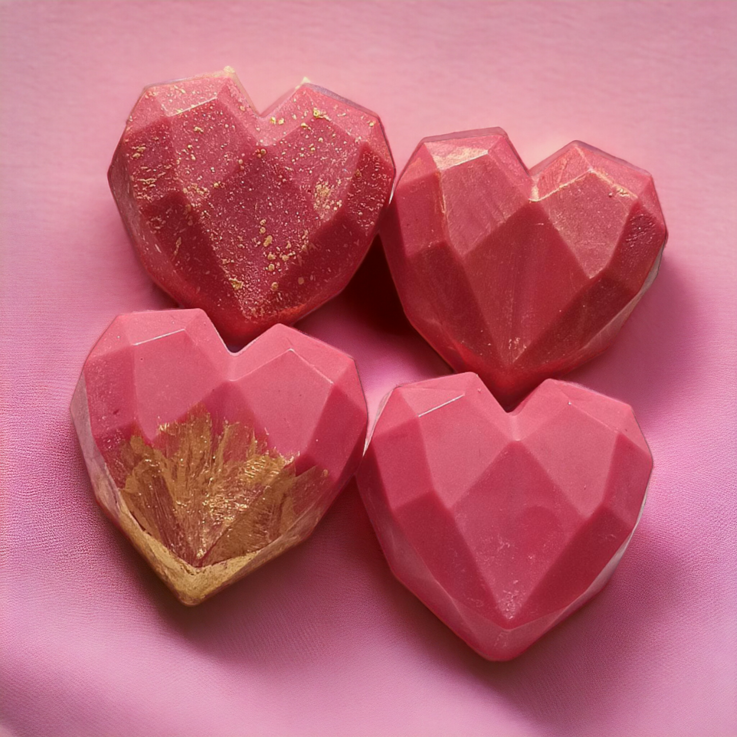 Luxury in heart soaps (set of 4)
