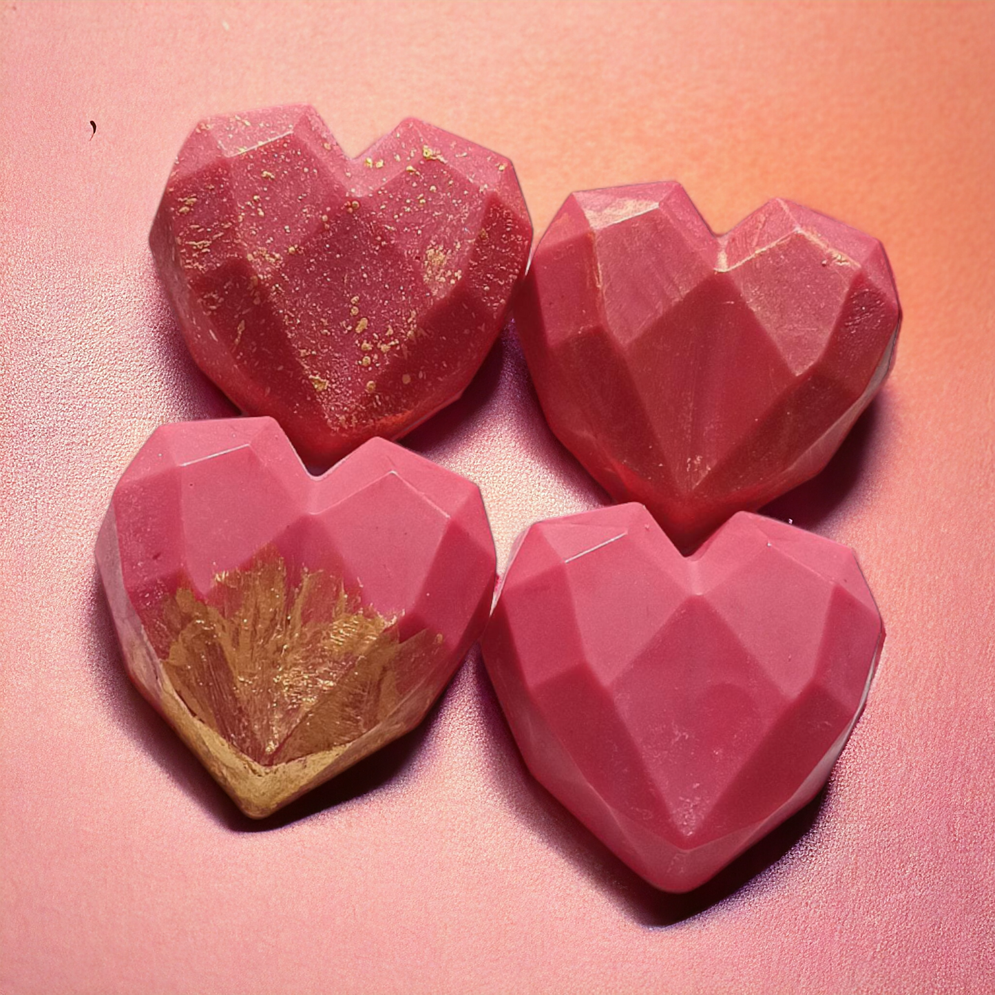 Luxury in heart soaps (set of 4)