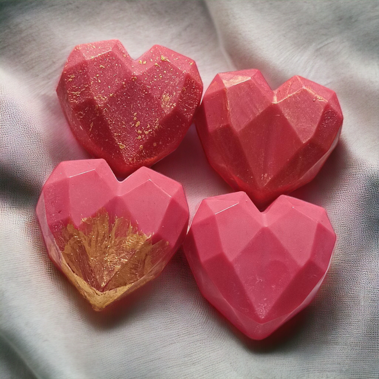 Luxury in heart soaps (set of 4)